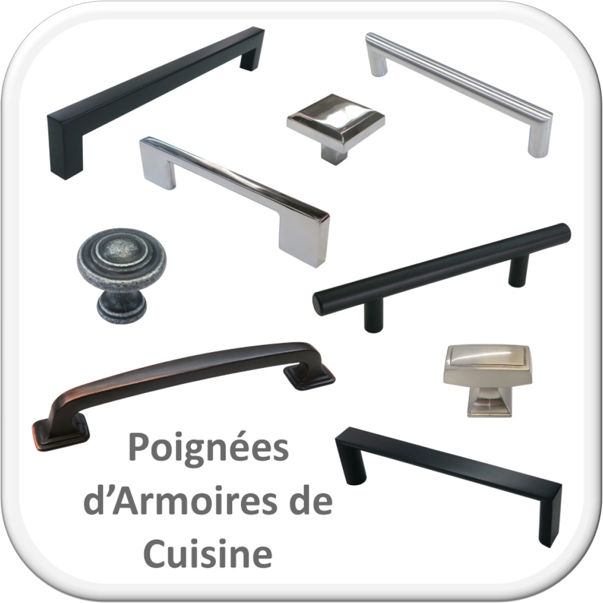 Youkap 10pcs Noir Armoire Cuisine Horizontal Poignées Invisibles Cabinet Quincaillerie Tiroir Poignée 