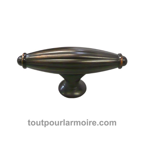 Image de Bouton d'Armoire Bronze Huilé Brossé