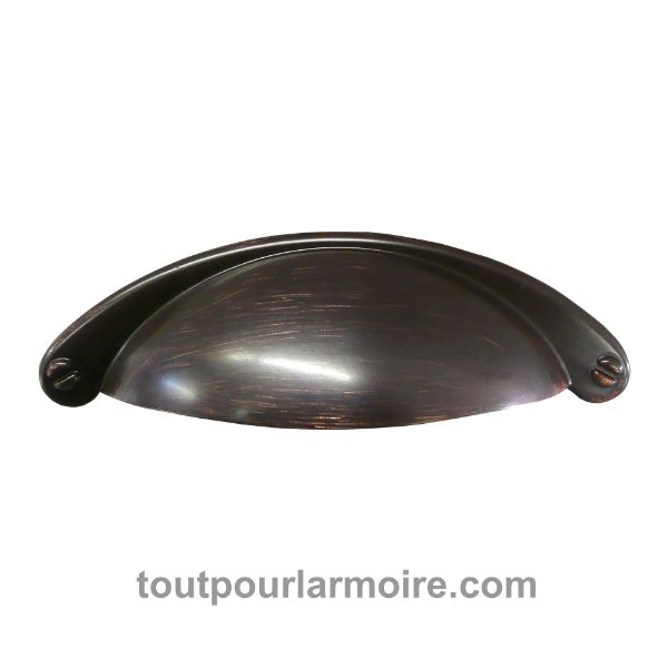 Image de Coquille d'Armoire Bronze Huilé Brossé 64 mm (2 1/2")