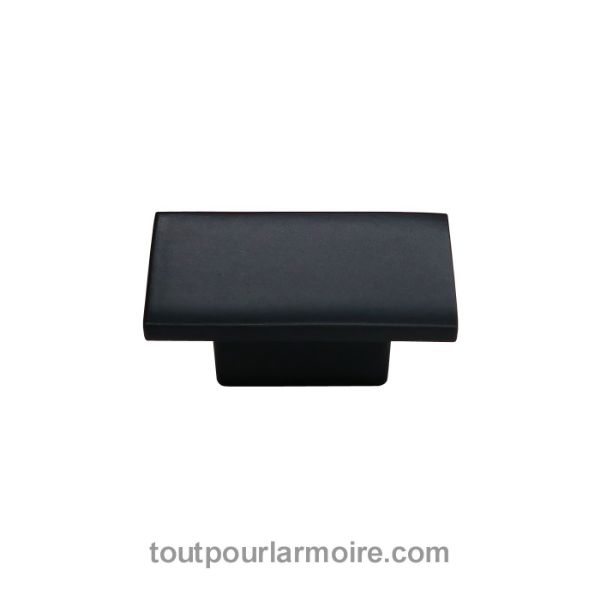 Image de Bouton d'Armoire Rectangle Noir Satiné