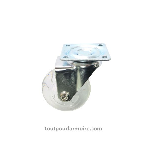 Image de Petite Roulette Pivotante Transparente Sans Frein