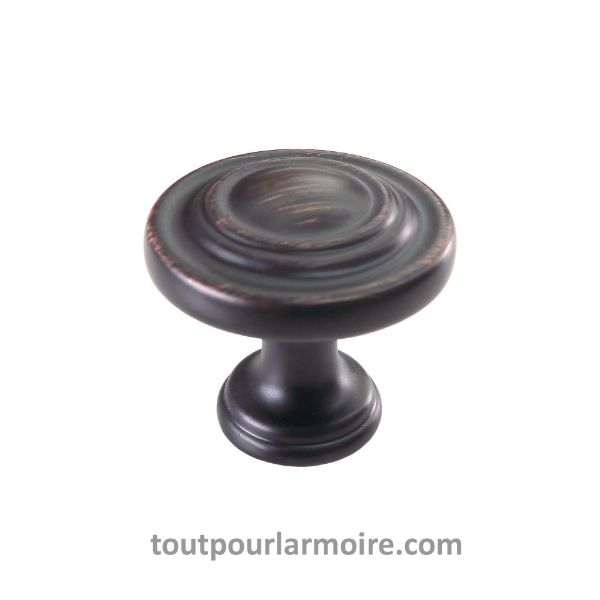 Image de Bouton d'Armoire Bronze Huilé Brossé
