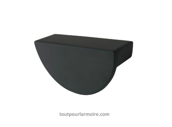 Image de Coquille d'Armoire Melo Noir Mat 64 mm (2 1/2 '')